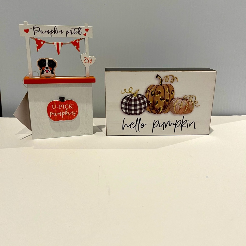 🍁Adorable Wooden Fall Blocks- Set of 2- NWT